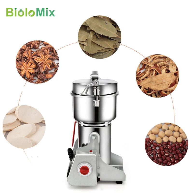 BioloMix Electric Stainless Steel Coffee Grain Spice Dry Food Grinder