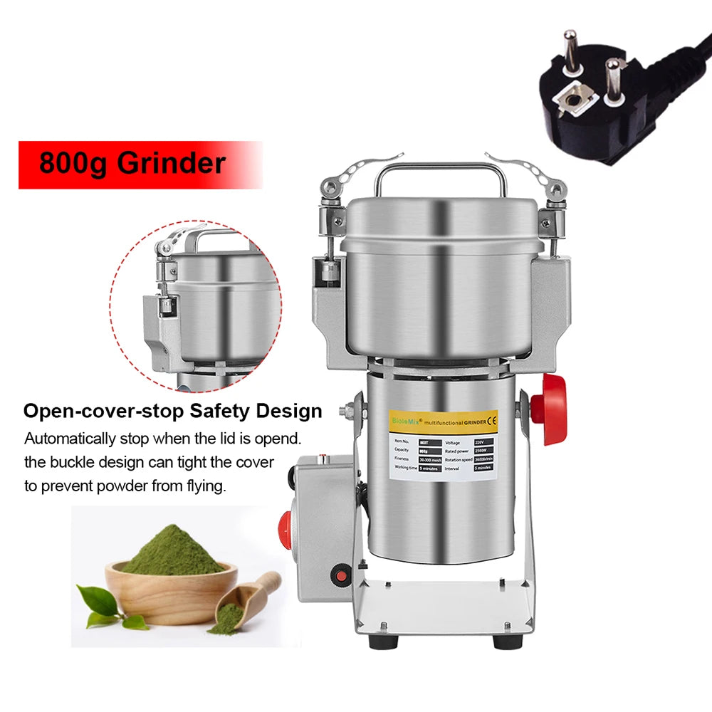 BioloMix Electric Stainless Steel Coffee Grain Spice Dry Food Grinder