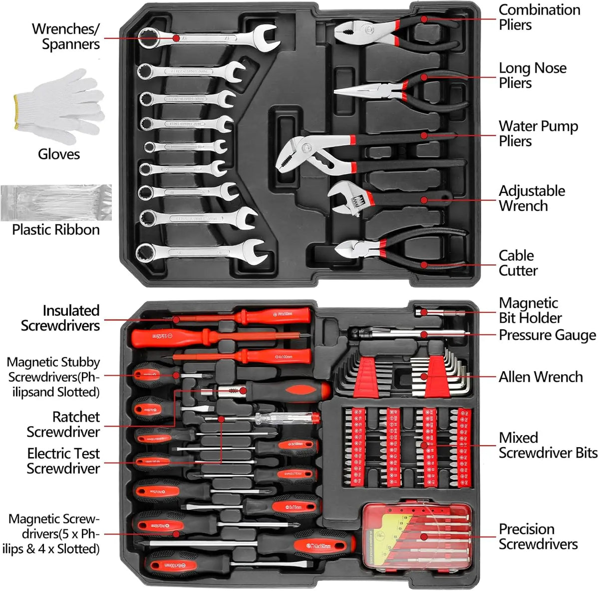 799 Piece Portable Mechanics Tool Set With Rolling Trolley Case