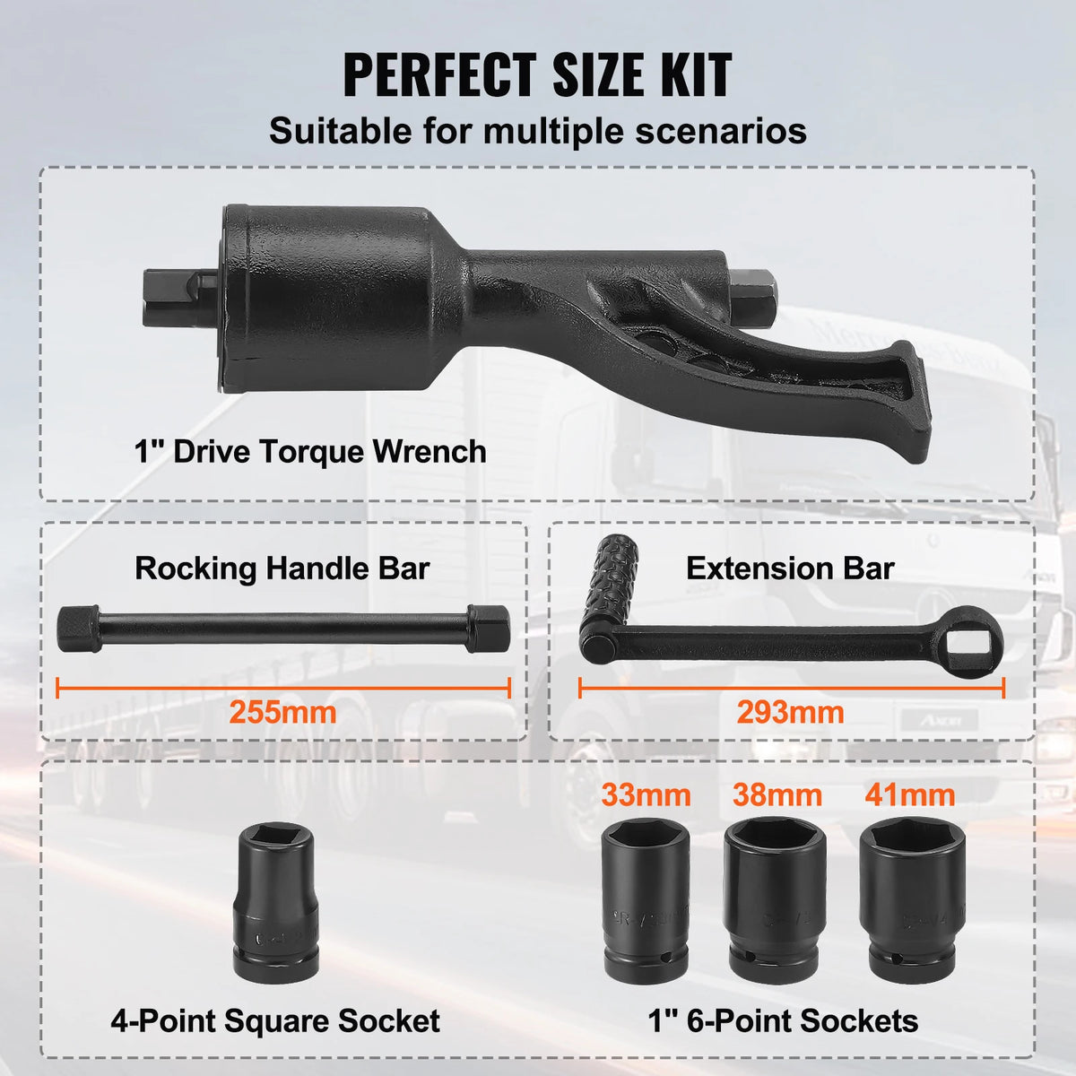 SucceBuy Alloy Steel Torque Multiplier Wrench Kit With Case