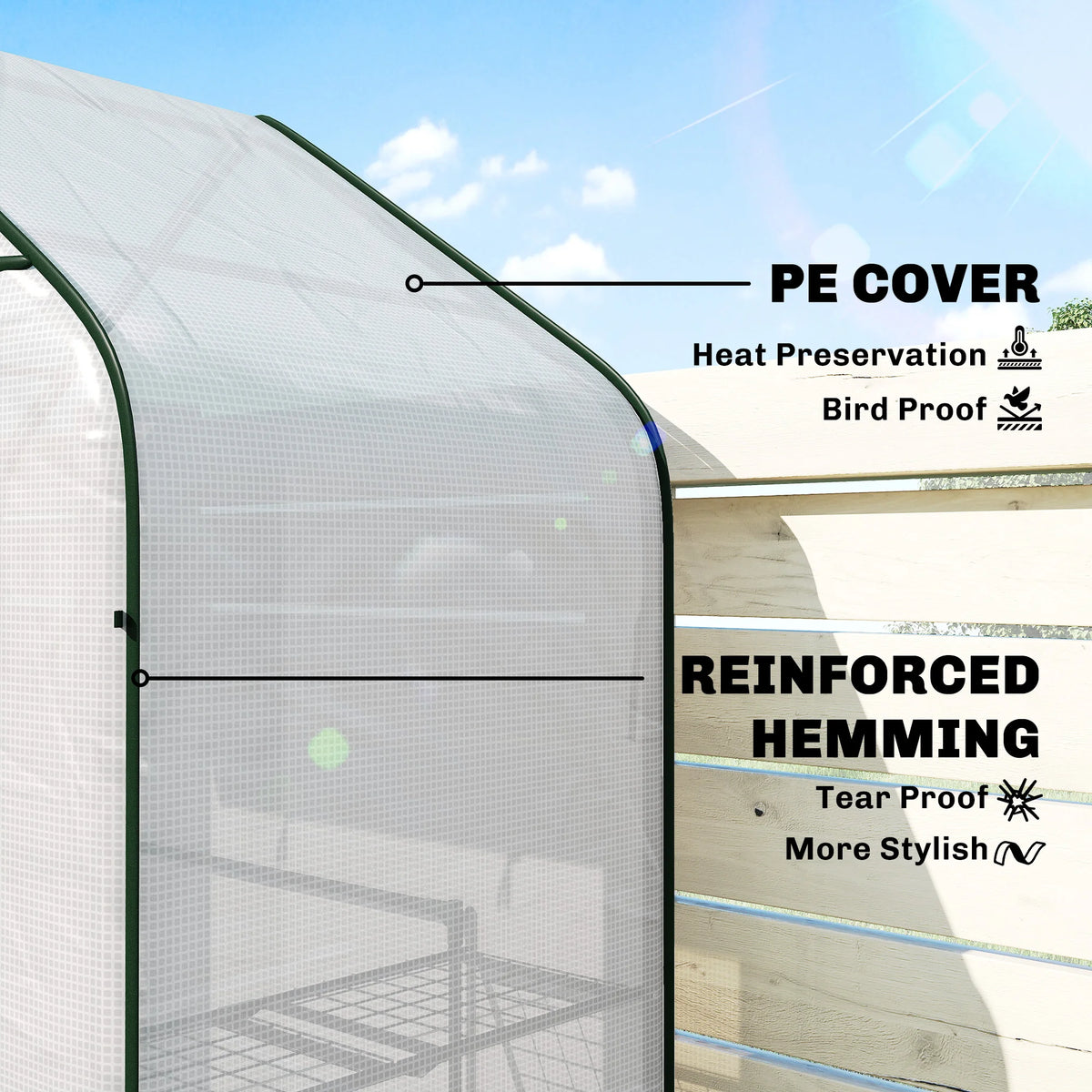 Outsunny Outdoor Greenhouse With Multi Tier Storage Shelves