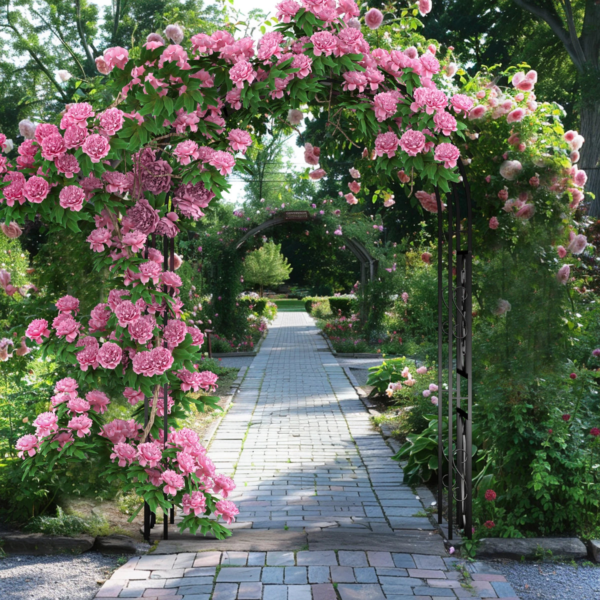 Heavy Duty Metal Garden Arbor Trellis Plant Arch Frame