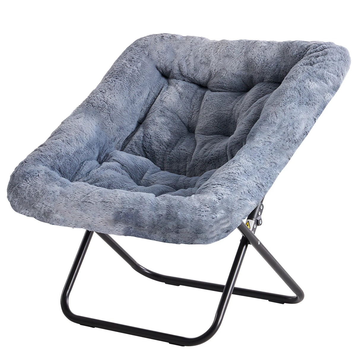 JHK Folding Saucer Chair With Padded Seat And Metal Frame