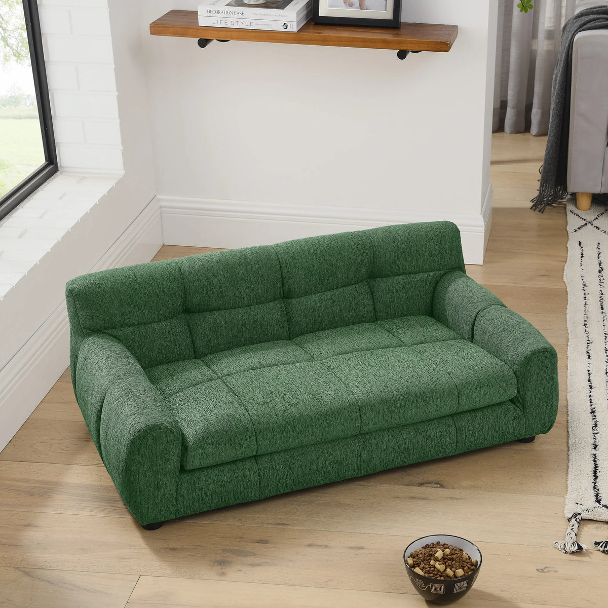 Modern Comfortable Dog Recliner Sofa With Backrest And Armrests