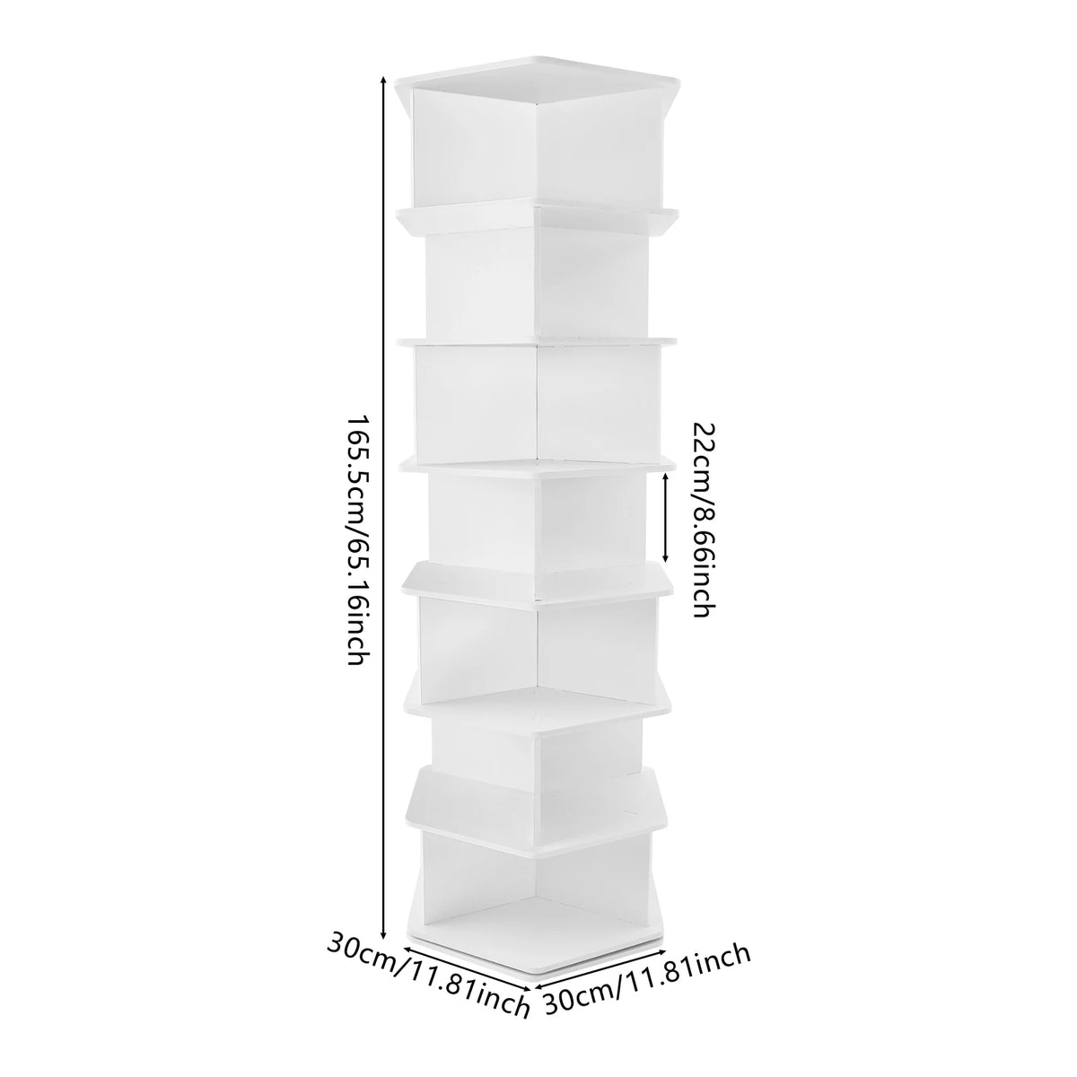 7 Tier Rotating Shoe Rack With Storage Organizer For Closet