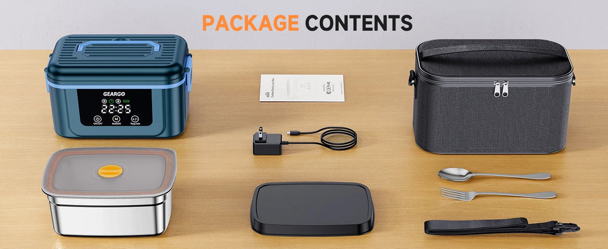 Cordless Electric Heated Lunch Box With Portable Rechargeable Battery