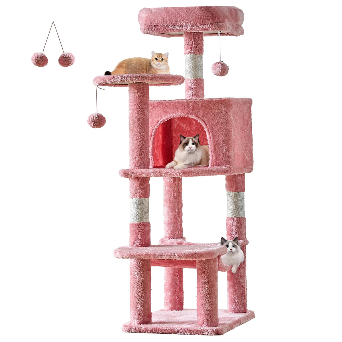 JHK Four Tier Cat Tree With Natural Sisal Scratching Posts