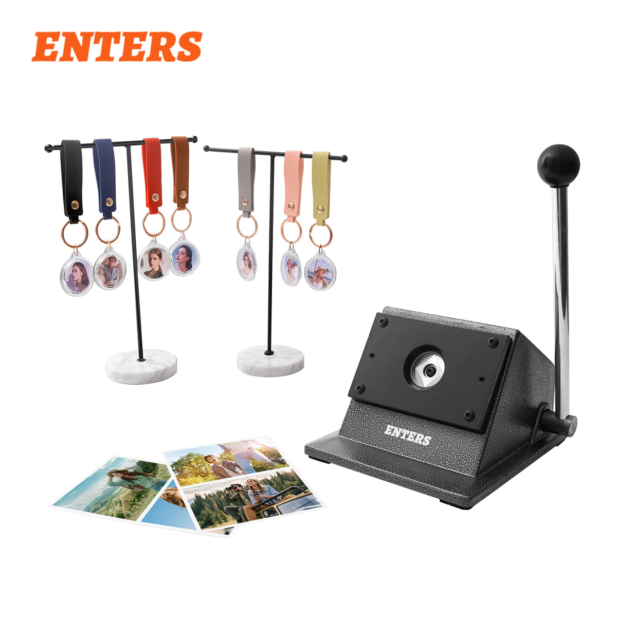 Round Photo Paper Cutter Kit For Key Chain DIY Crafts