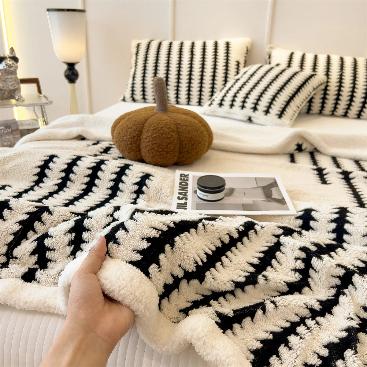 Ultra Soft Reversible Fluffy Sherpa Lined Coral Fleece Blanket