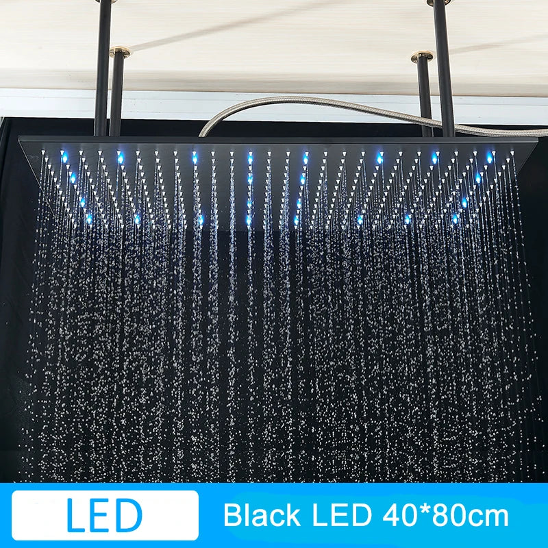 Shinesia Square LED Rainfall Shower Head Color Changing Lights