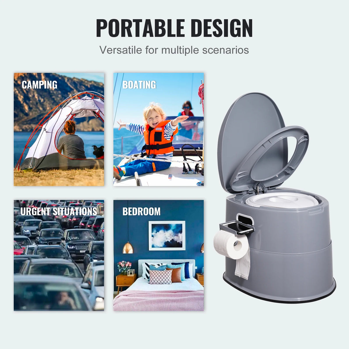 SucceBuy Portable Camping Toilet With Detachable Bucket For Travel