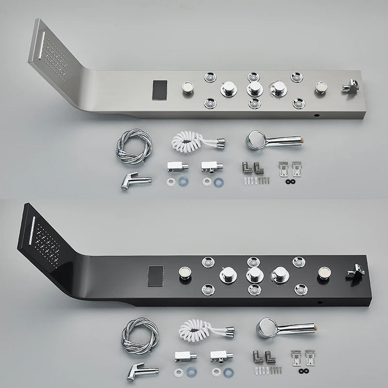 MYQualife Triple Handle Stainless Steel Shower Panel With LED Lighting