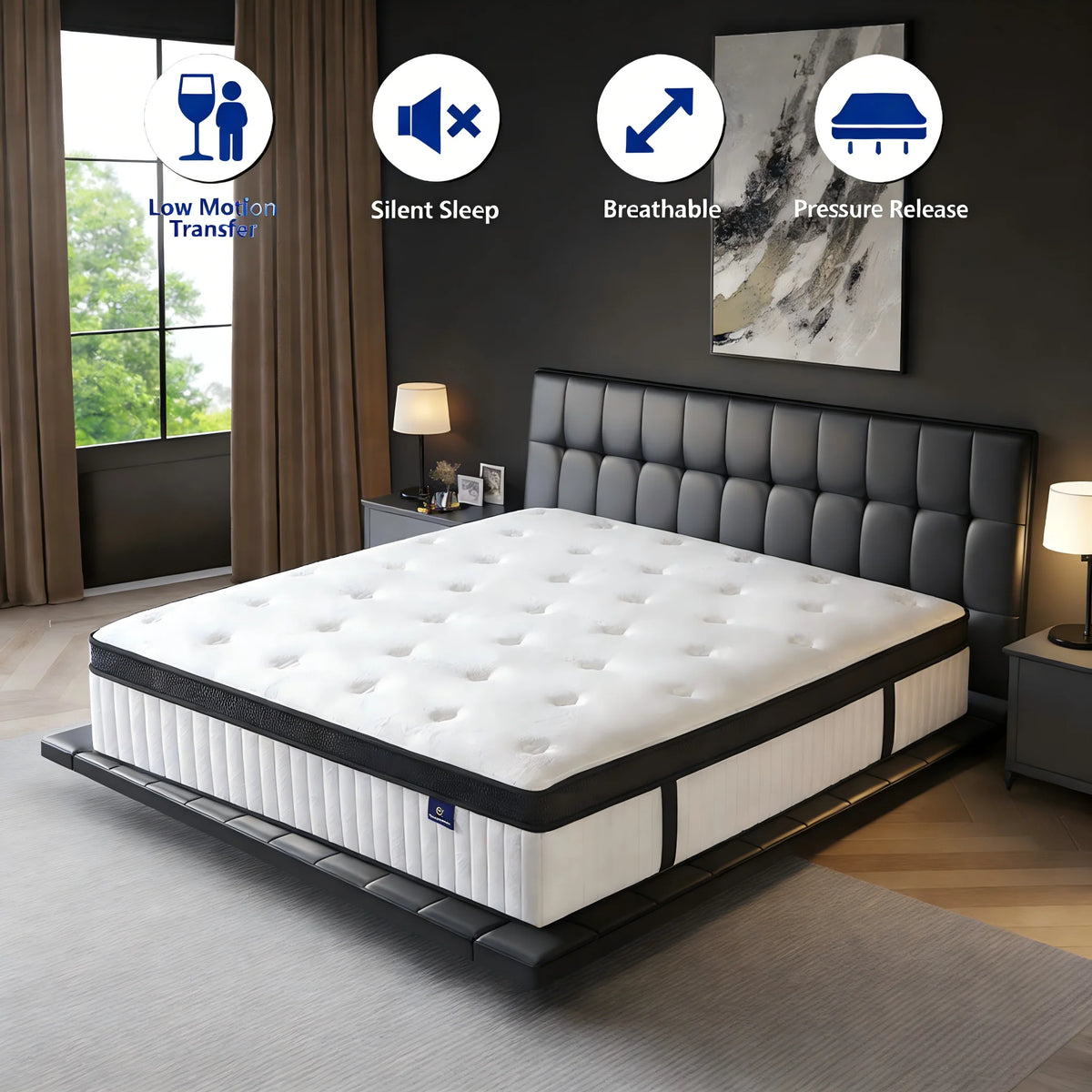 Premium Hybrid Mattress With Individual Pocket Springs For Pressure Relief