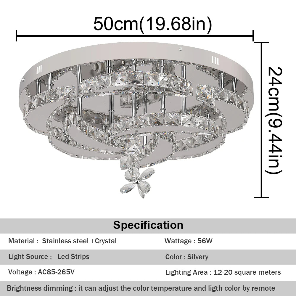 Vetrulus Modern K9 Crystal LED Chandelier For Living And Dining