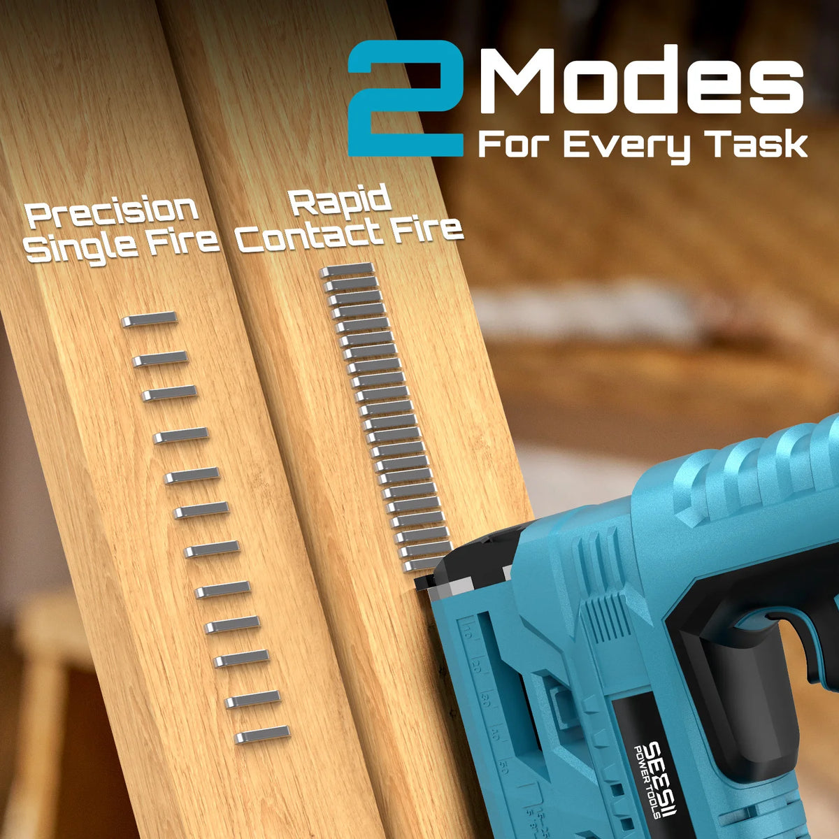 Seesii Cordless Brad Nailer 18 Gauge With Battery Kit