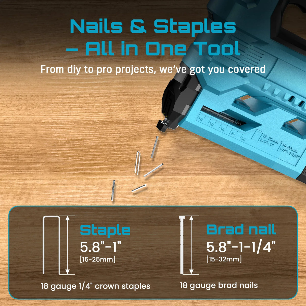 Seesii Cordless Brad Nailer 18 Gauge With Battery Kit