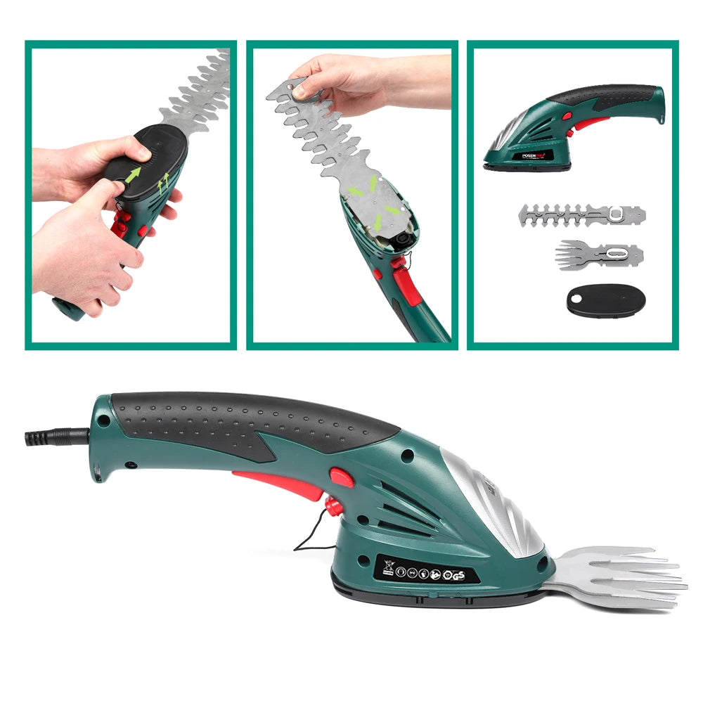 Posenpro Cordless 2 In 1 Rechargeable Grass And Shrub Shears