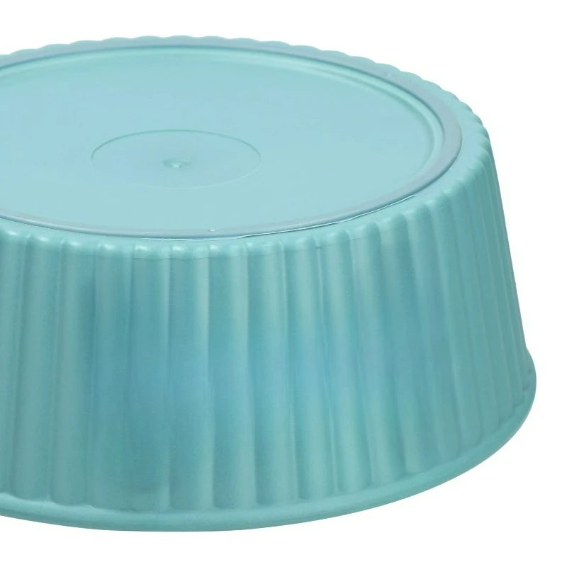 Premium Round Plastic Pet Food Bowl With Bone Detailing