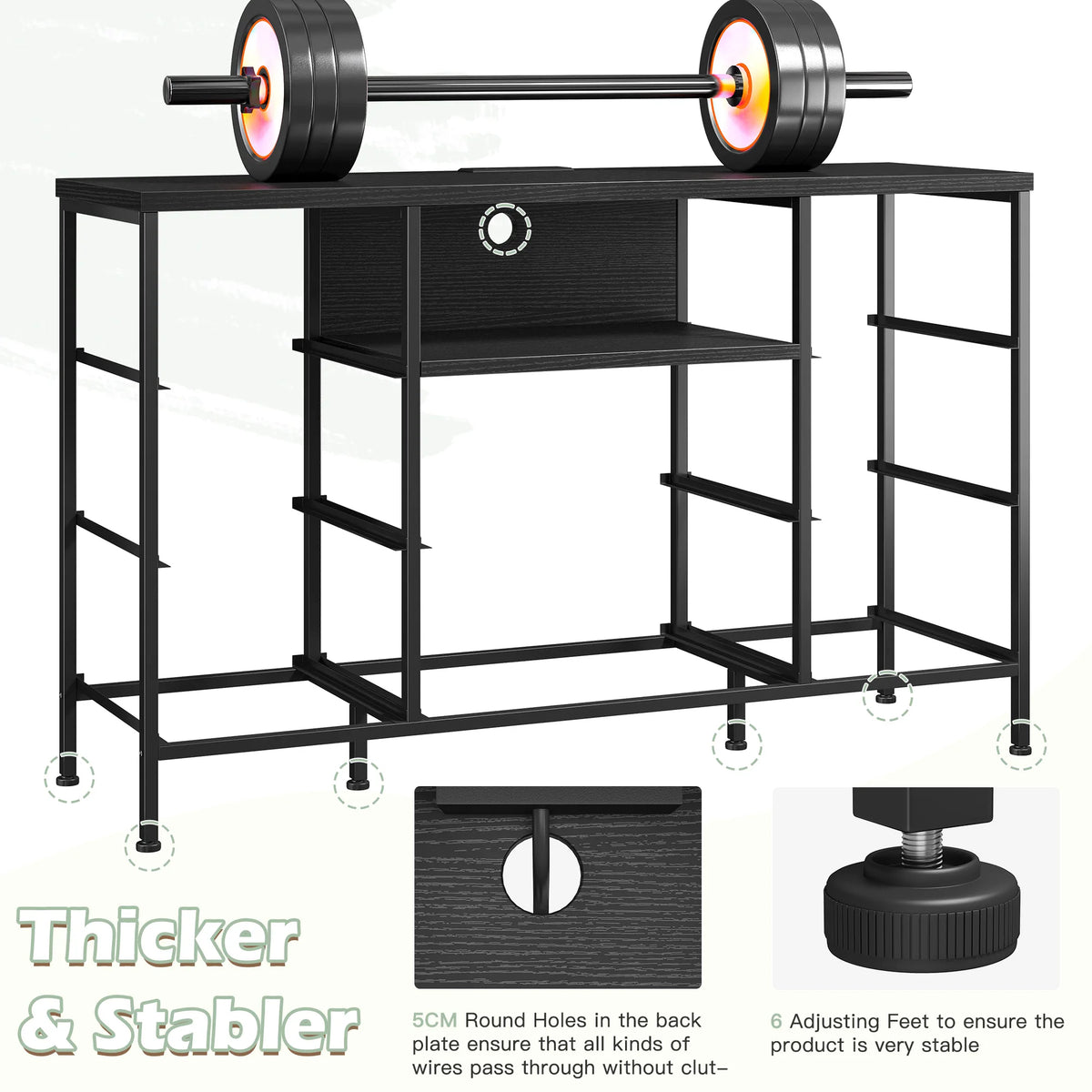 8 Drawer Media Dresser With LED Lighting And Charging Station