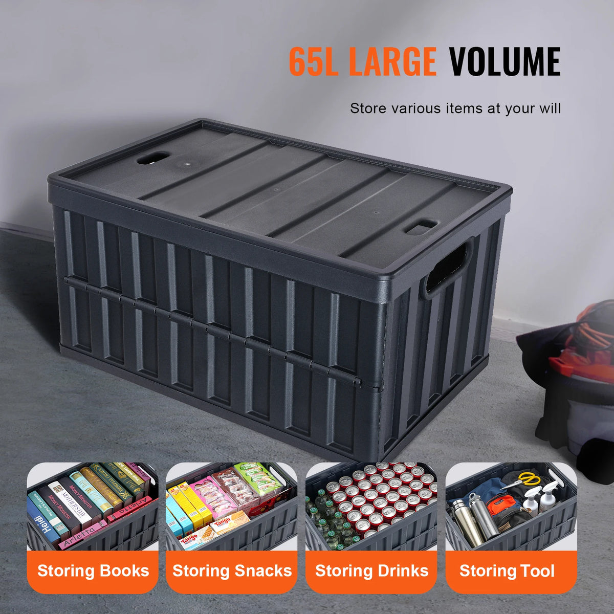Collapsible Stackable Storage Bins With Lids For Organization