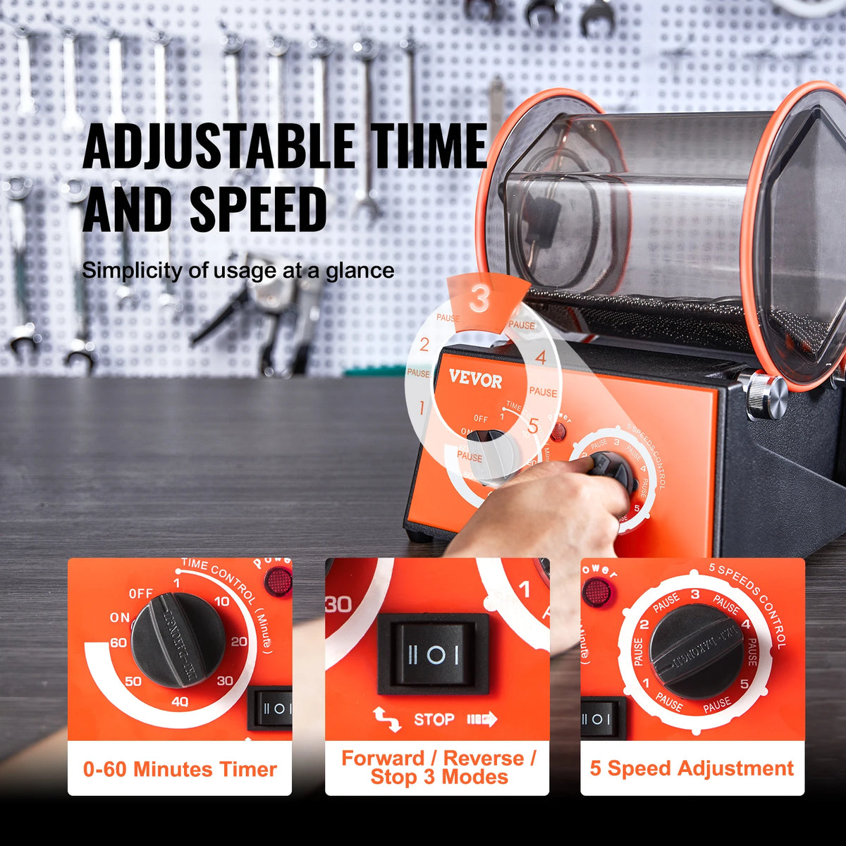 Succebuy Rotary Tumbler Jewelry Drum Polishing Machine