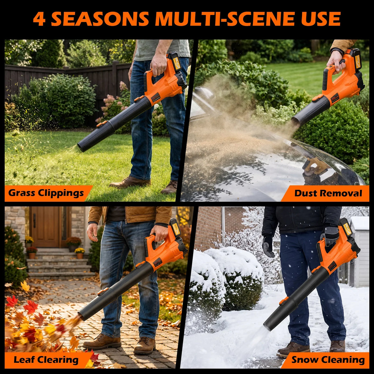 Cordless Electric Leaf Blower With Brushless Motor And Dual Batteries