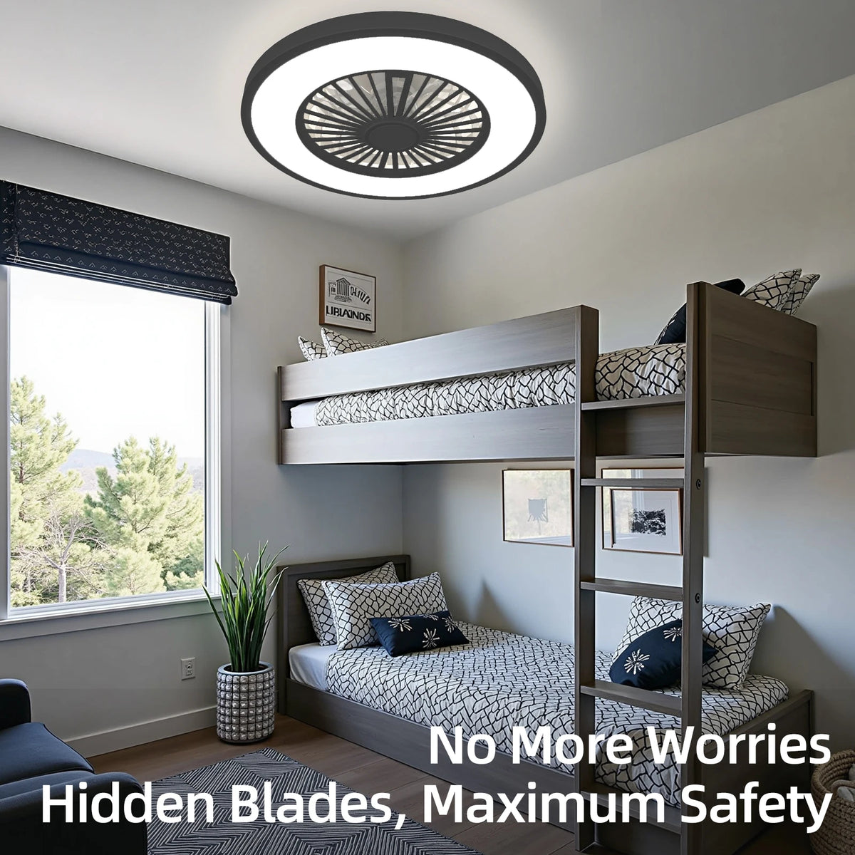 Silent Ceiling Fan With Remote Control And Dimmable Light