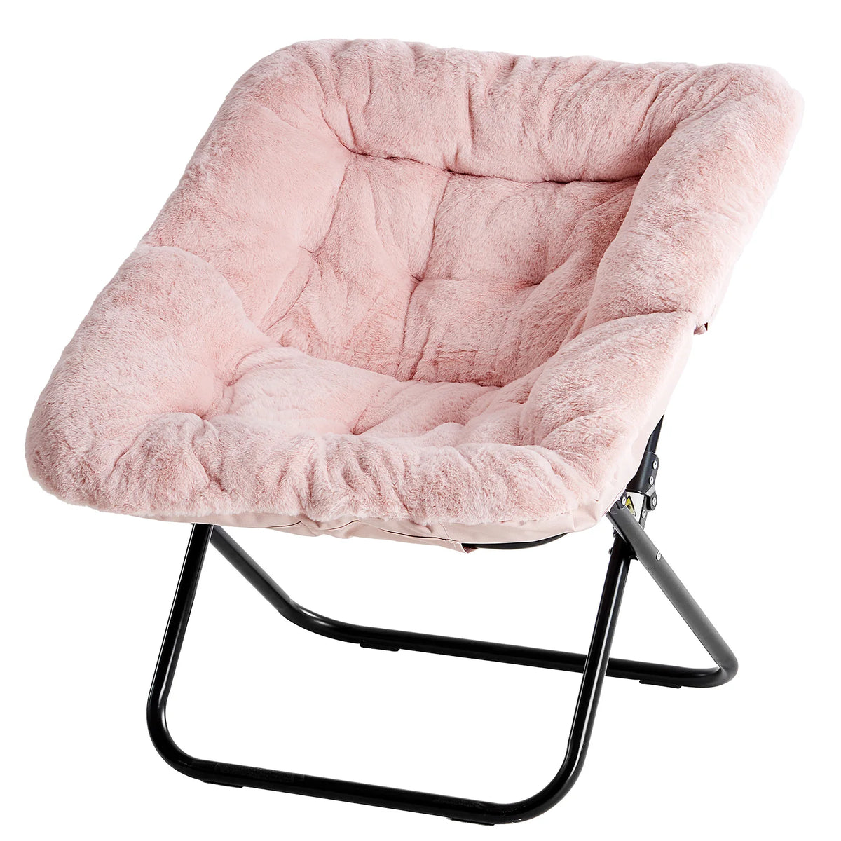 JHK Folding Saucer Chair With Padded Seat And Metal Frame