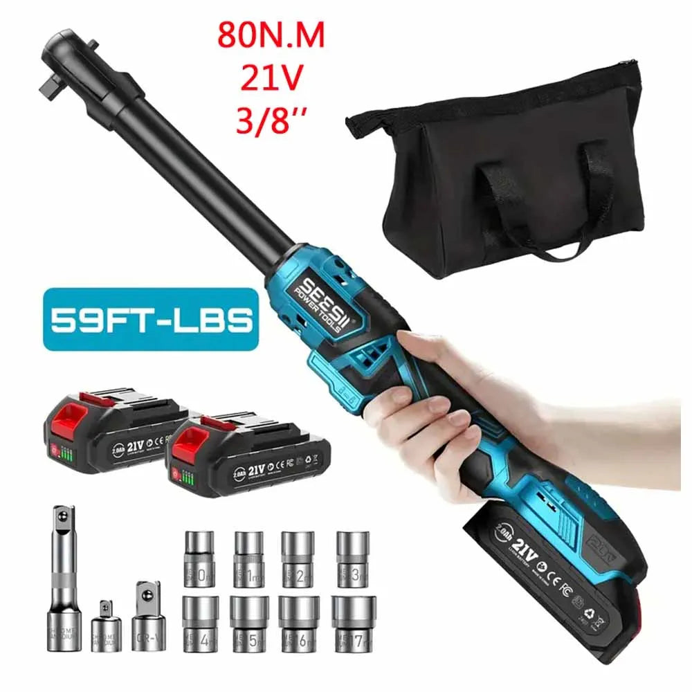 Seesii Brushless Cordless Electric Wrench With Rechargeable Battery
