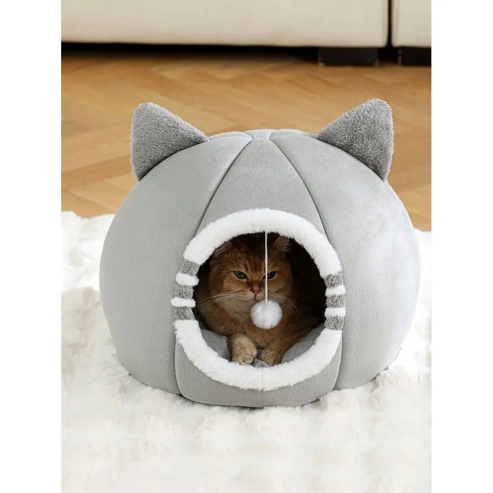 Washable Cat Bed Super Soft Kitten House With AntiSlip Bottom