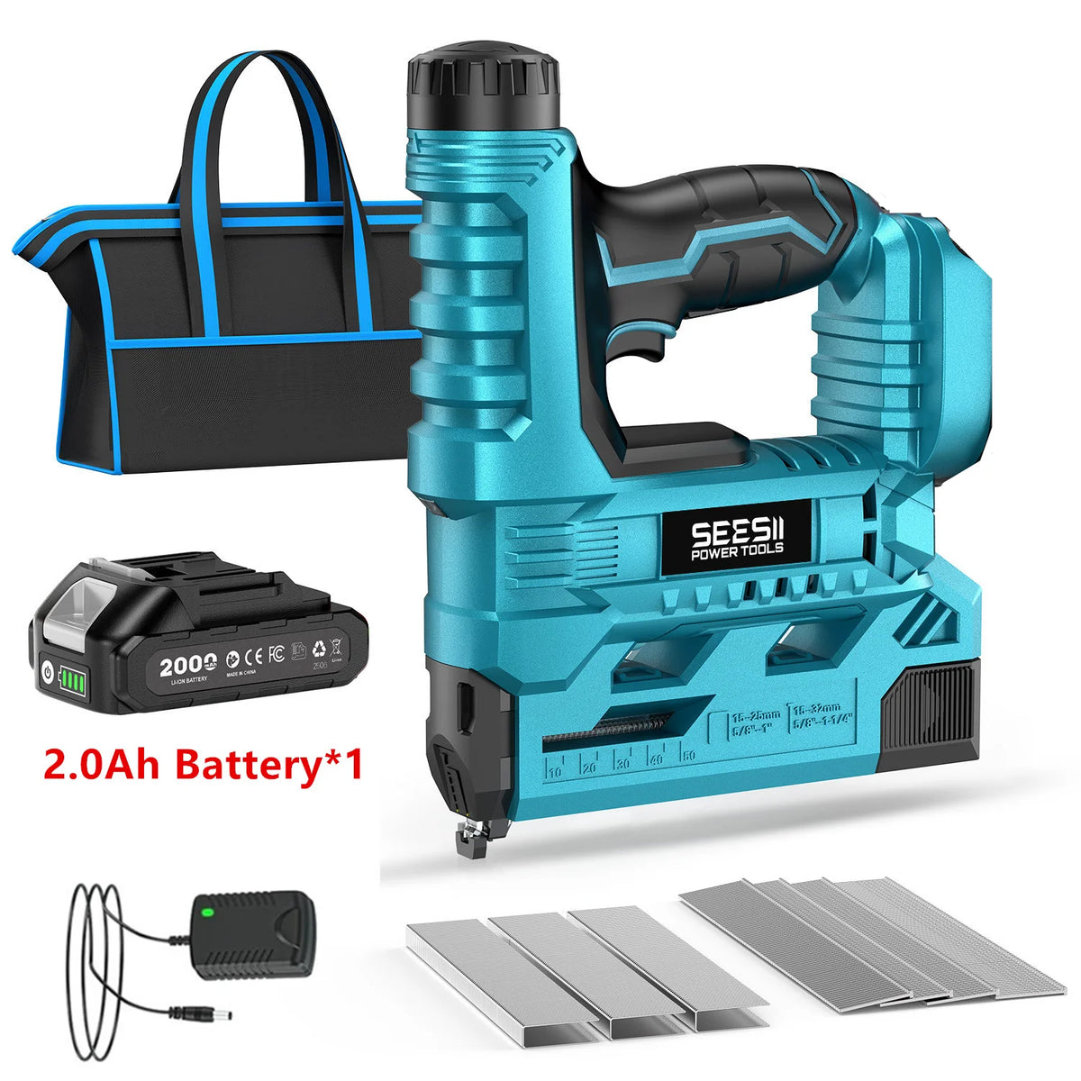 Seesii Cordless Brad Nailer 18 Gauge With Battery Kit