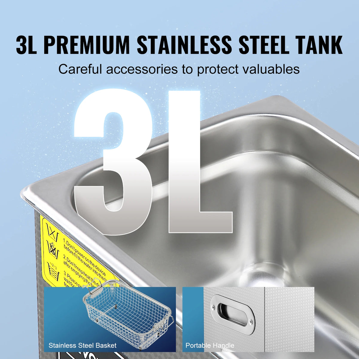 SucceBuy Stainless Steel Ultrasonic Cleaner With Digital Display