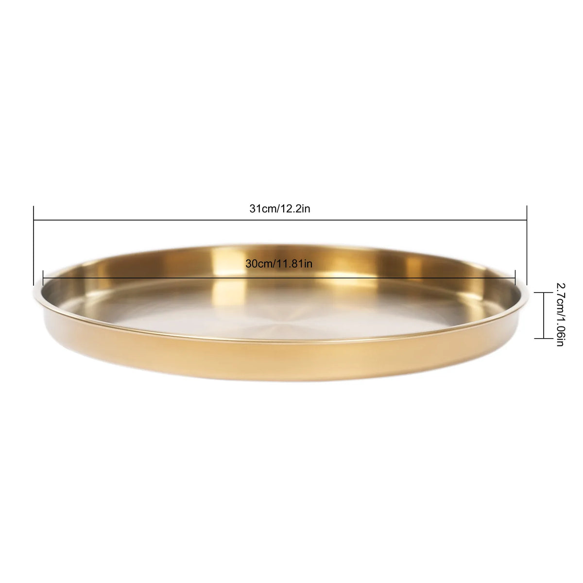 Bymaocar Round Stainless Steel Serving Trays For Home Decor