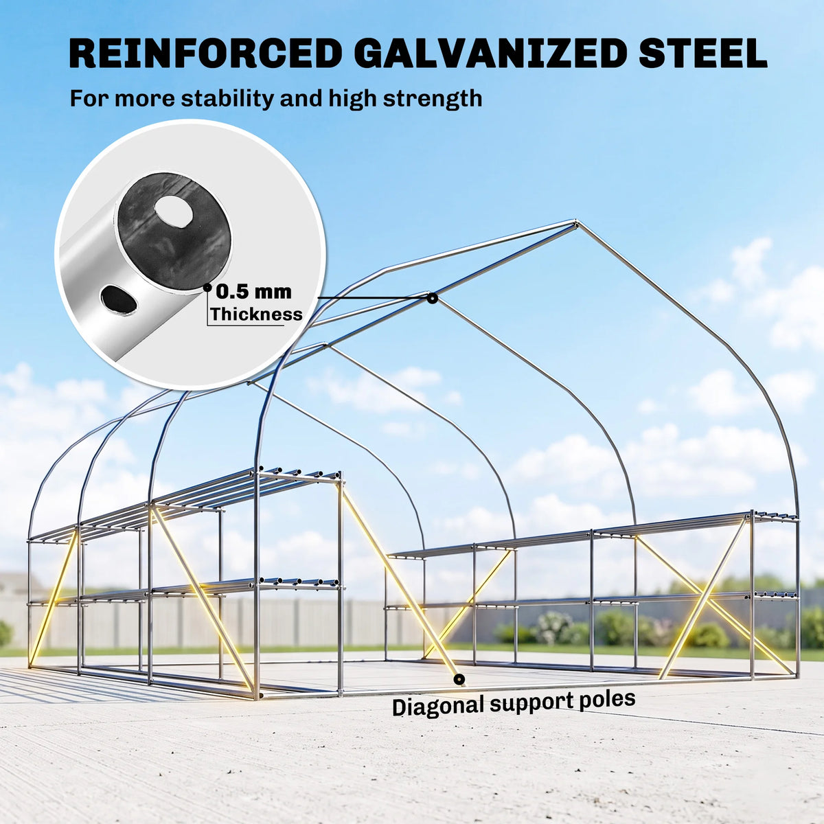 Outsunny Walk In Tunnel Greenhouse Portable Outdoor Garden Hoop House