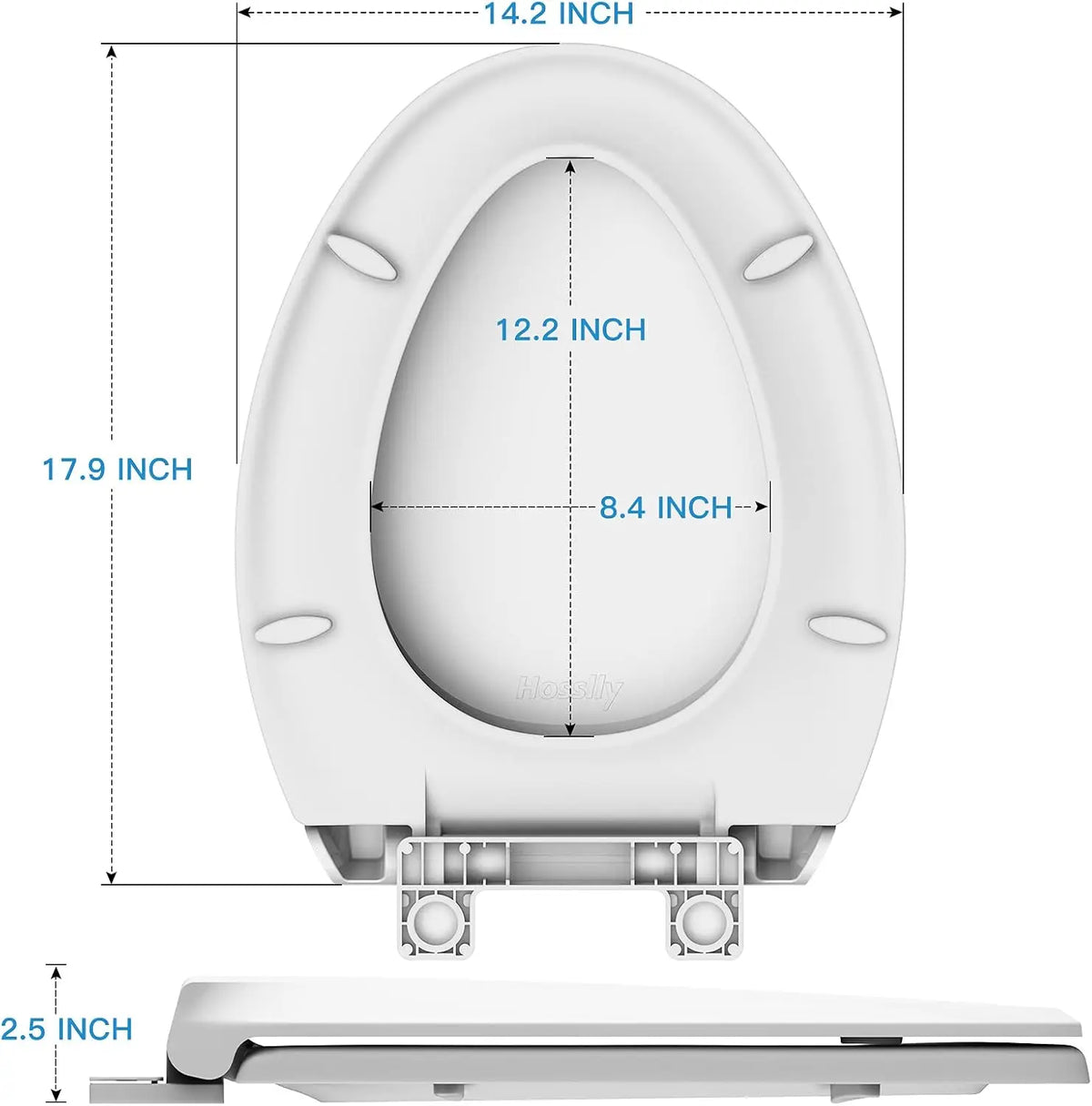 Slow Close Quiet Quick Release Toilet Seat With Durable Thickened Form