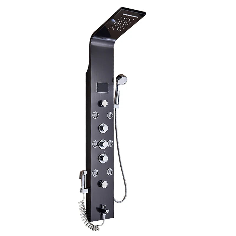 MYQualife Triple Handle Stainless Steel Shower Panel With LED Lighting