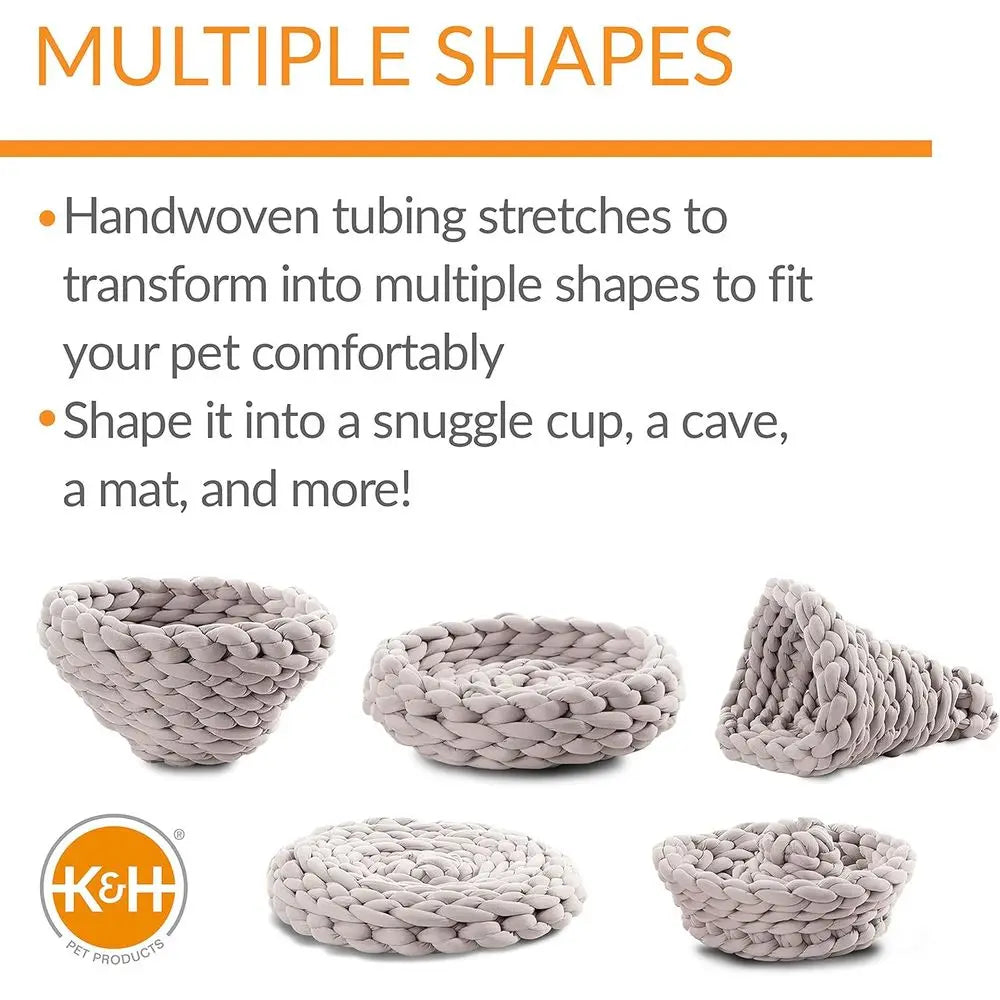 Handwoven Knitted Cat Pet Bed Round Tube Shaped Comfort Sleeping