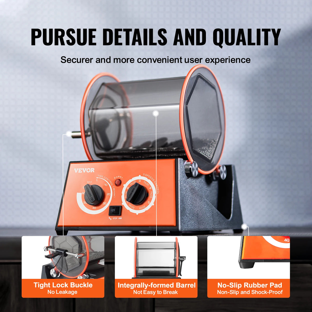 Succebuy Rotary Tumbler Jewelry Drum Polishing Machine