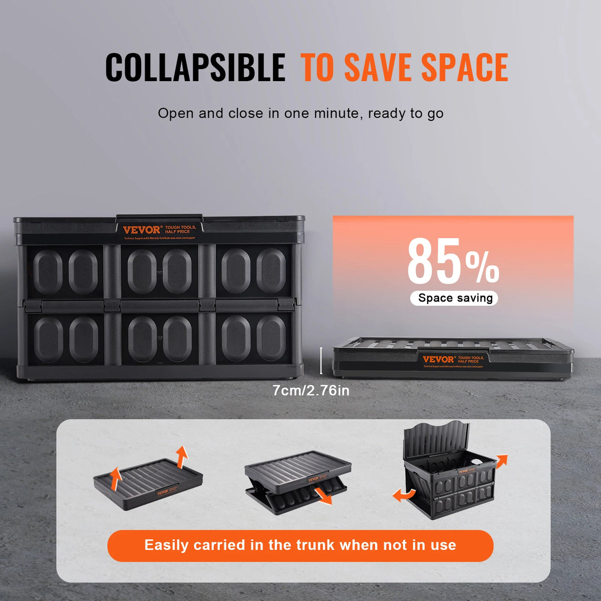 Collapsible Stackable Storage Bins With Lids For Organization