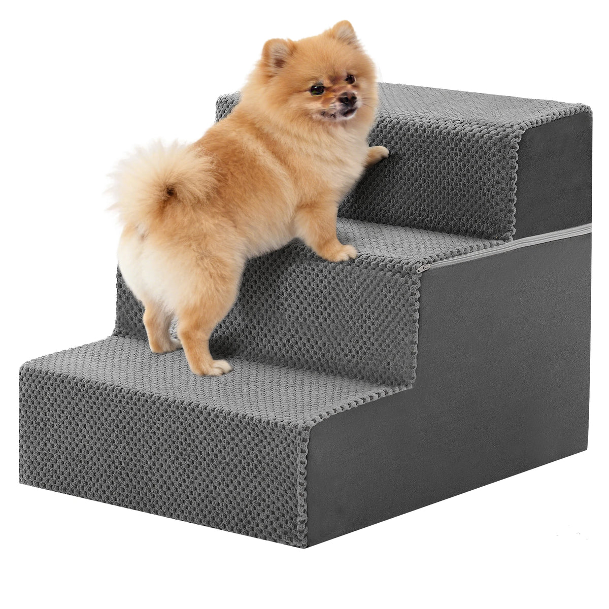 Non Slip Foam Dog Stair Ramp With Curved Indoor Steps