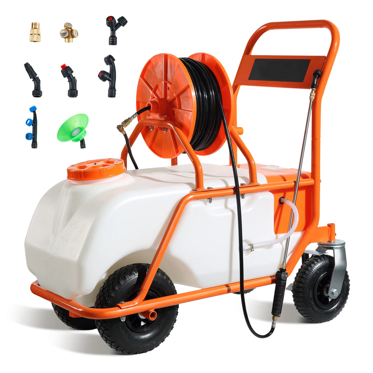 SucceBuy Battery Powered 15 Gal Garden Weed Sprayer Wheeled Cart