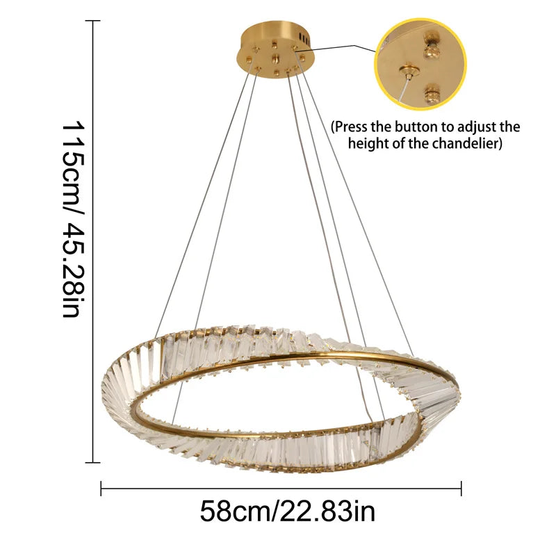 GreeLustr Modern LED Ring Pendant Chandelier For Living Room