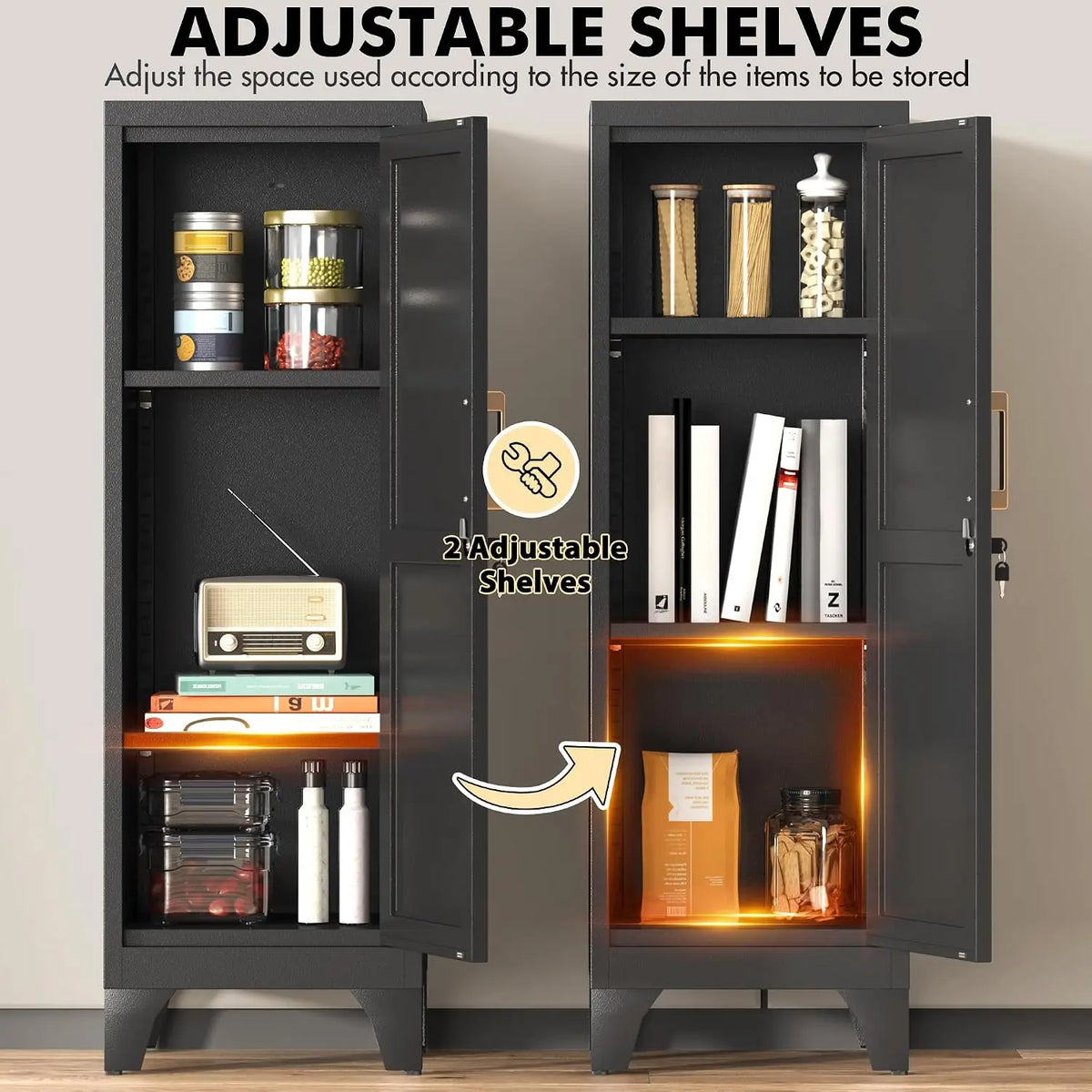 Coolsun Metal Pantry Cabinet For Modern Kitchen Storage Organization