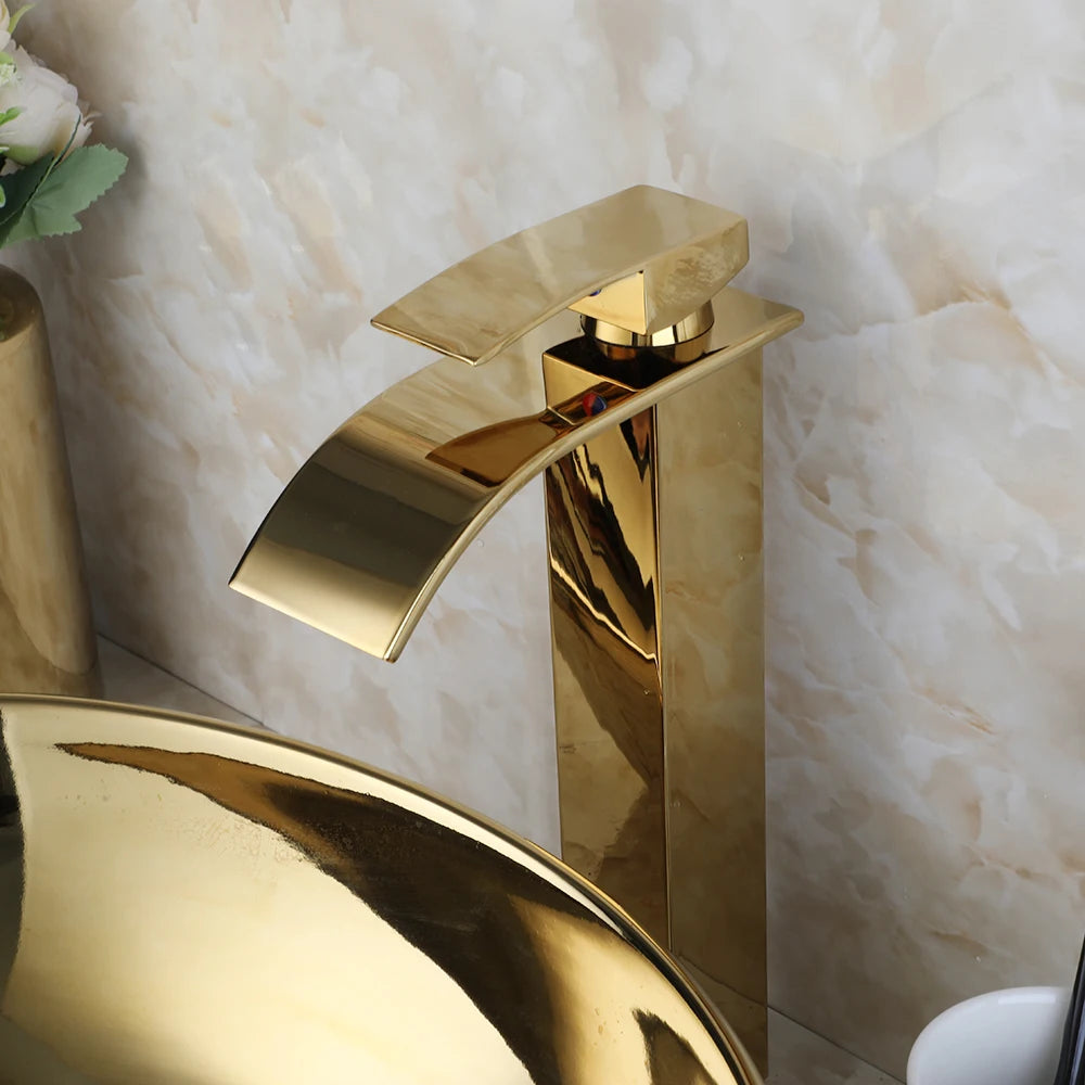 Kemaidi Ceramic Vessel Bathroom Sink With Faucet Set