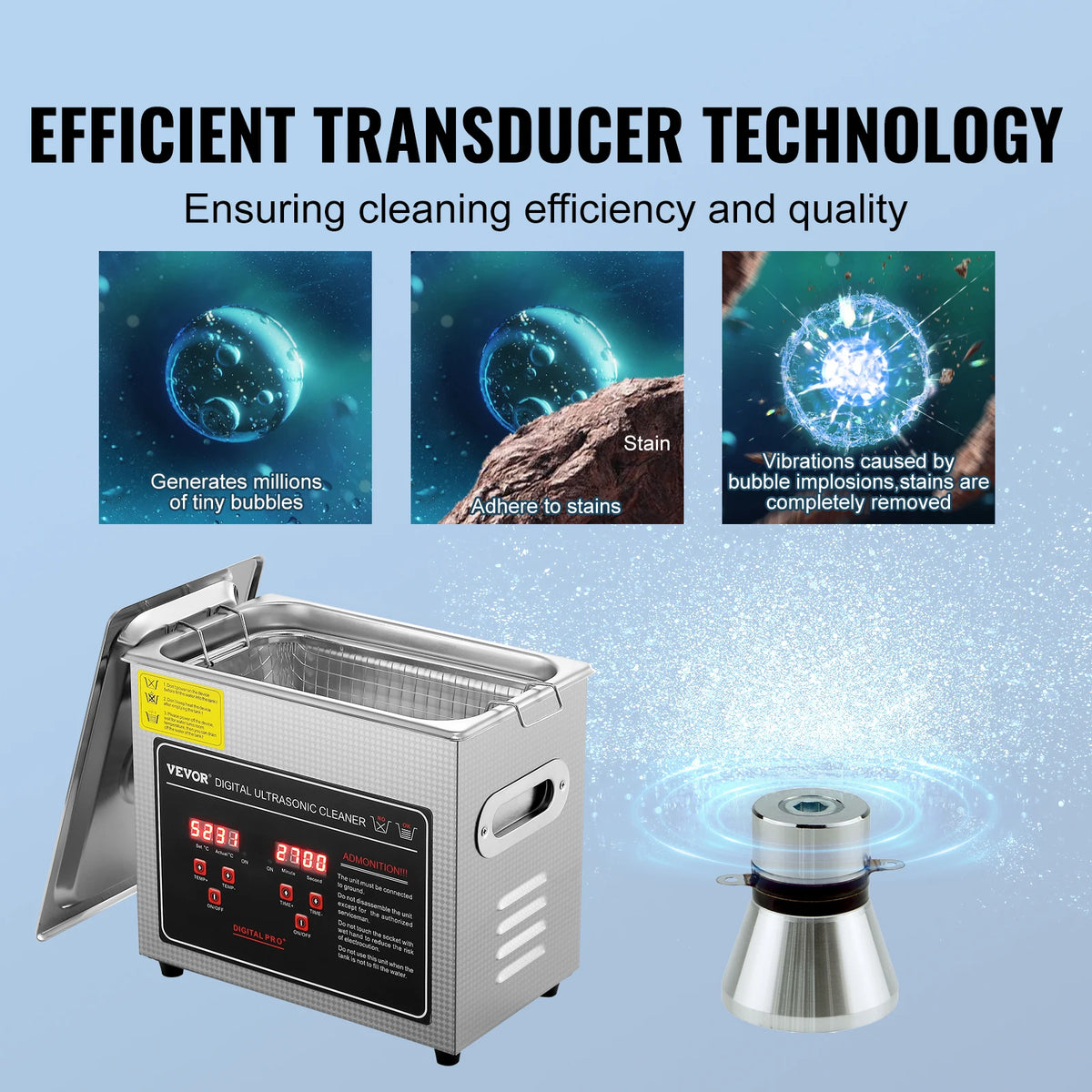 SucceBuy Stainless Steel Ultrasonic Cleaner With Digital Display