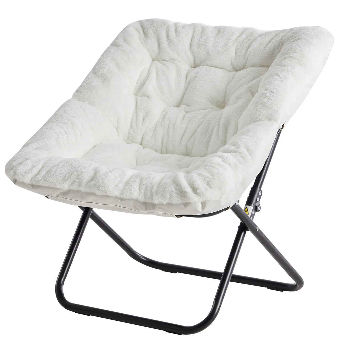 JHK Folding Saucer Chair With Padded Seat And Metal Frame