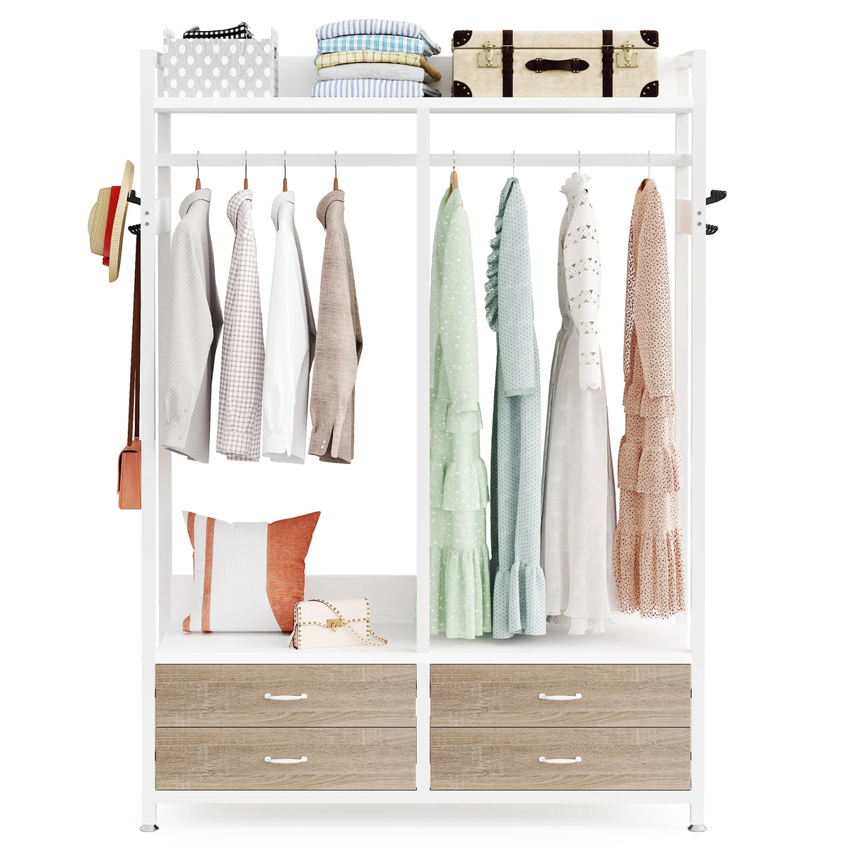 Tribesigns Heavy Duty Freestanding Closet Organizer With Drawers And Shelves