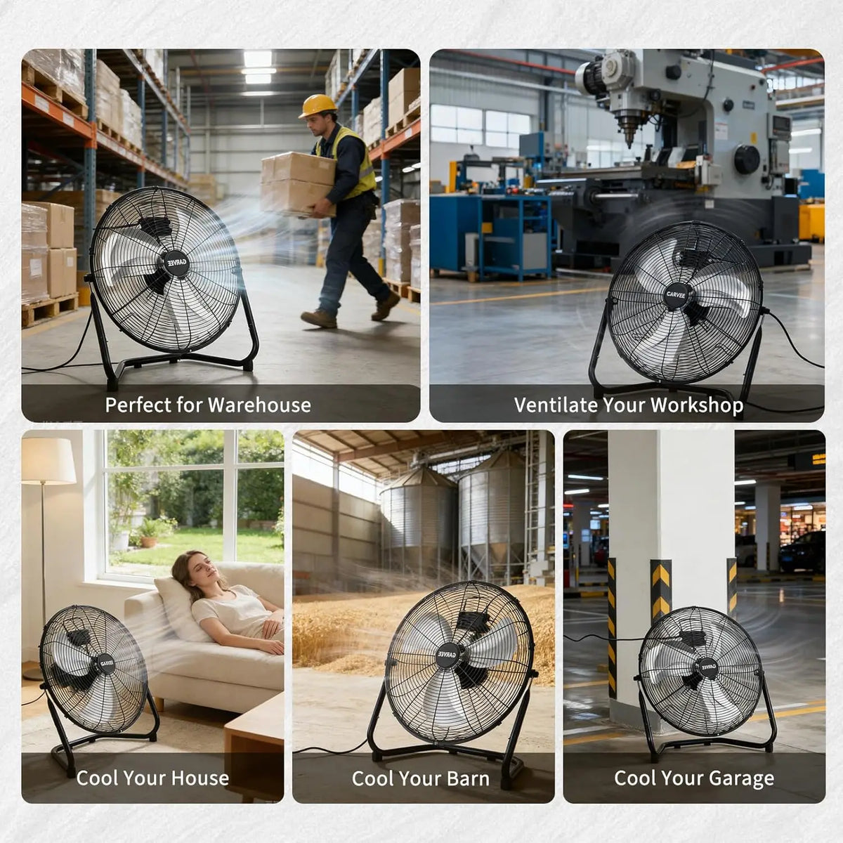 Acekool Heavy Duty Industrial Floor Fan With Adjustable Tilt