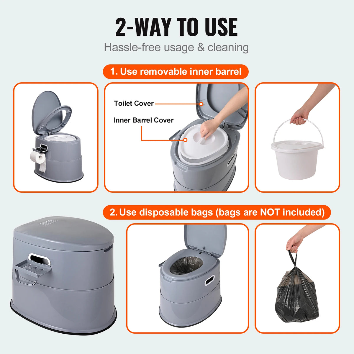 SucceBuy Portable Camping Toilet With Detachable Bucket For Travel