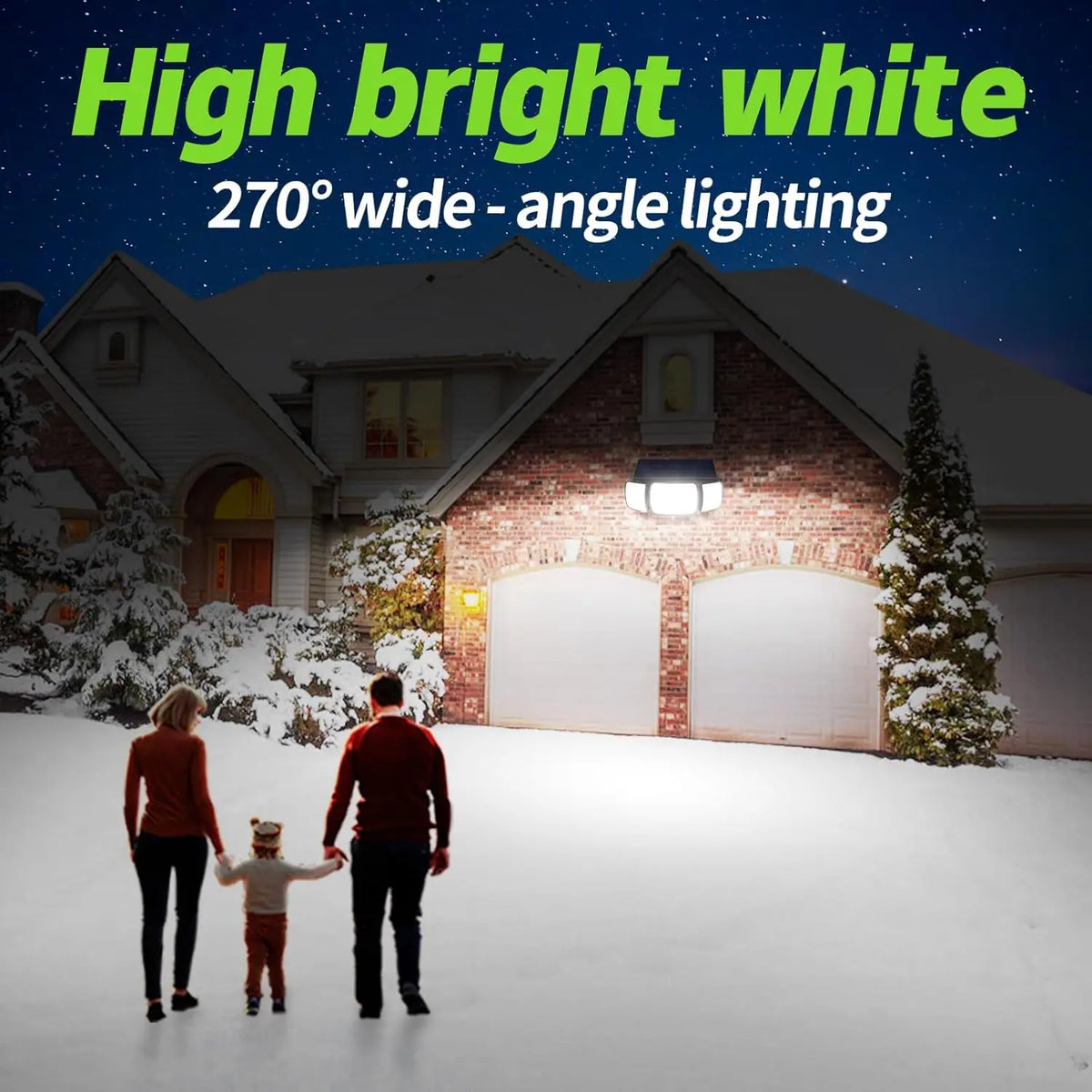 Intelamp Outdoor Solar Flood Light With Dual Motion Sensors